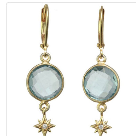 *PRICE CUT* Rachael Reinhardt Quartz CZ London Star Dangle Earrings - Picture 6 of 6